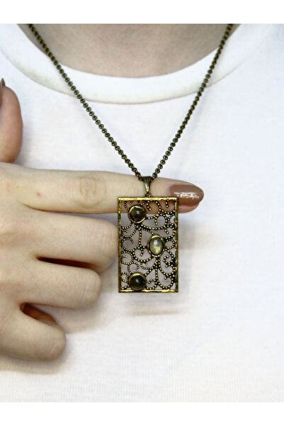 esha قلادة نسائية عتيقة من الحجر الطبيعي اللابرادوريت مكونة من 3 أحجار طبيعية...