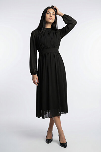 OLSAMODA ROCHIE DE FEMEI, CU GĂLĂ PĂLĂRIE, DETAIL DE PLIURI, CU INTERIOR, LUN...