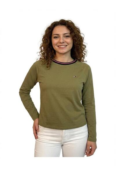 Tommy Hilfiger Women Long Sleeve Crewneck Regular Logo T-shırt