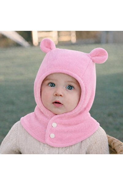 GlassySKY (1-3 Yaş) Ayıcık Temalı Kulak ve Boyun Korumalı Polar Kışlık Bebek ...