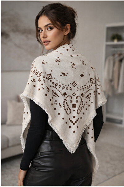 Luminos Butik Viral Square Stone/Coffee Shoulder Shawl Sal1302