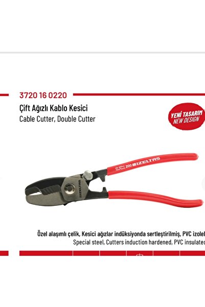 İzeltaş Kablo Makası Çift Ağızlı 200mm