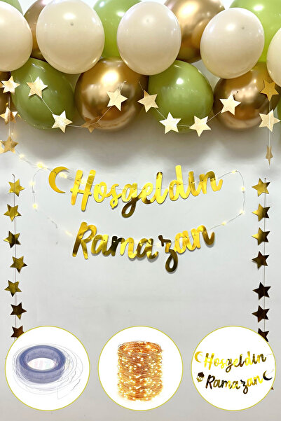 Huzur Party Store Hoşgeldin Ramazan Yazılı 17 Parça Süsleme Seti 11 Ayın Sult...