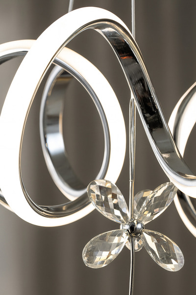 Ultra Home Spiral Model 3 RENK Krom Kaplama Modern Salon Oturma Odası Mutfak Hol Antre Led Sarkıt Avize