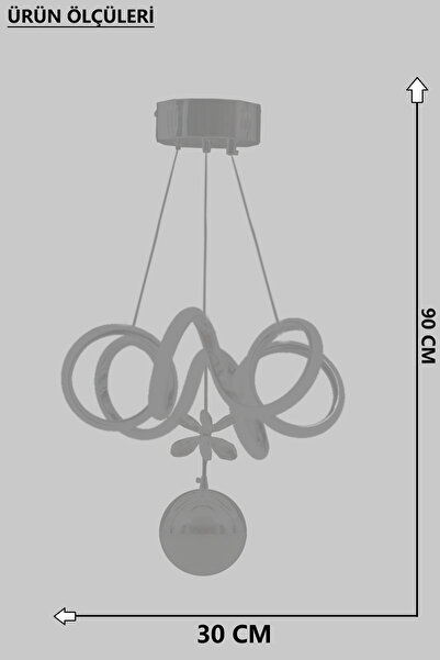 Ultra Home Spiral Model 3 RENK Krom Kaplama Modern Salon Oturma Odası Mutfak Hol Antre Led Sarkıt Avize