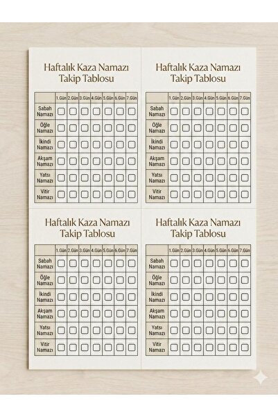 ASATAK Kaza Namazı Defteri (10yıllık)