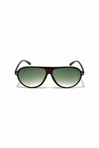 BAPPİR Aneta Pilot Model Leopard Frame Green Glass Unisex Sunglasses