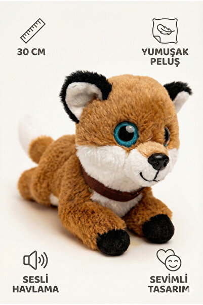 viyolmarketim Peluş Sesli Yavru Köpek 30 cm – Havlayan Yumuşak Peluş Oyuncak ...