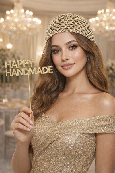 HAPPY HANDMADE Glitter Evening Dress Beanie/Crochet Knitted Hat/Glitter Croch...