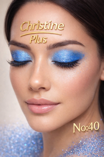Christine Plus Toz Yapıda İnce Işıltılı Göz Farı – Gök Mavisi No:40 (Eyeshadow)