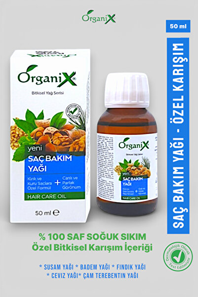 Organix Saç Bakım Yağı- Kırık Onarıcı, Parlatıcı, Elektriklenme Önleyici, Bit...