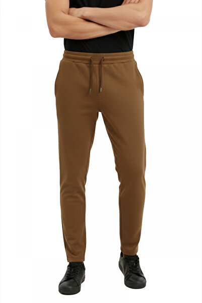 DeepSEA Men's Brown Elastic Waist Lace-Up Non-Wrinkling Suede Fabric Relaxed ...