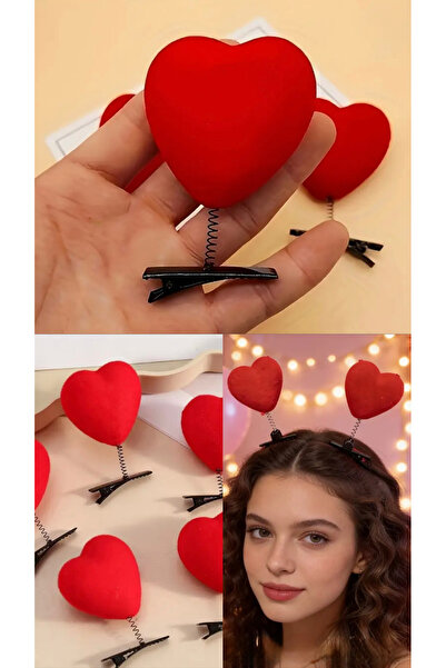 ALLYA MİNİ DRESS Kalp Yaylı Saç Tokası , Aşk Temalı ( Tek Adet )