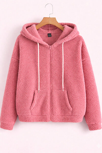 Boi Cardigan unisex cu glugă, colorat, cu croială supradimensionată, cu fermo...