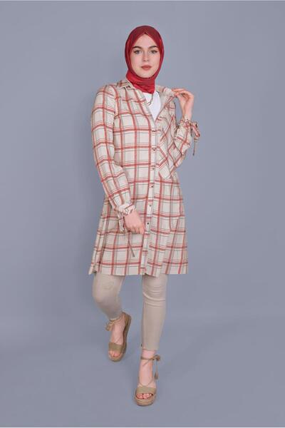 Alvina Checkered Tunic with Laces - 41519