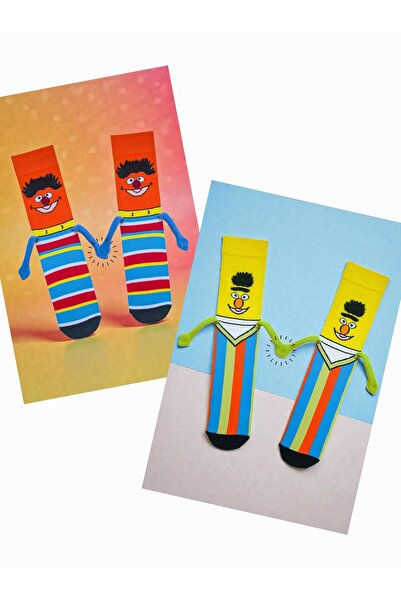 ZEYZEY MONKEY Set of 2 Special Design Soft Hair Magnet Socks with Special Des...