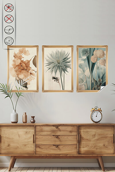 Akıllı Kağıt Statik Tutunma Özellikli Tablo - Poster Çiçek (Model- 6)
