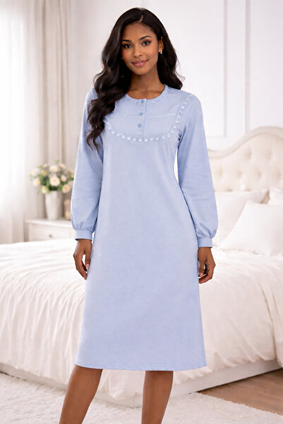 AYSUN TEKSTİL Cămașă de noapte largi din bumbac, de calitate, cu mâneci de cu...