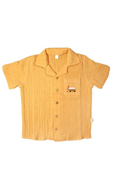 Miela Kids Cămașă Resort din muselină brodată caravană