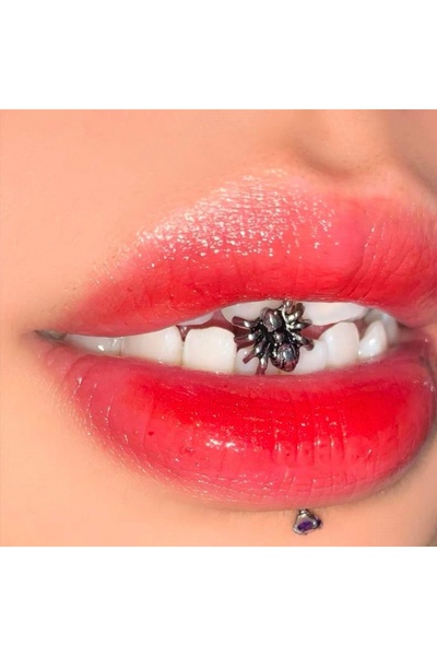 Bylin %100 316 L Cerrahi Çelik Örümcek Dil Piercingi - Bar Uzunluğu 16 mm - 1...