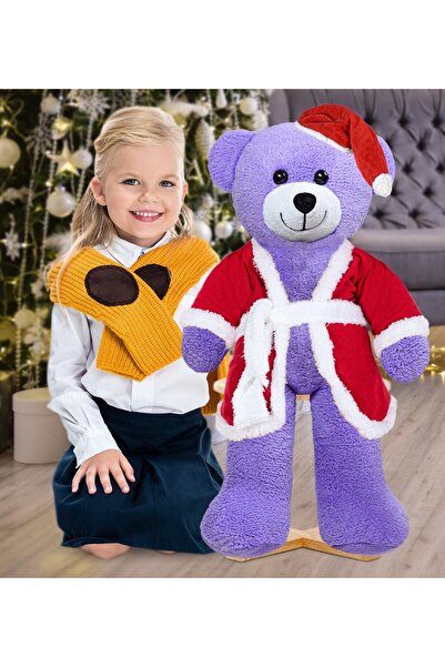Bora Toys 80 سم دمية دب مع قبعة سانتا للعام الجديد، هدية عيد الميلاد