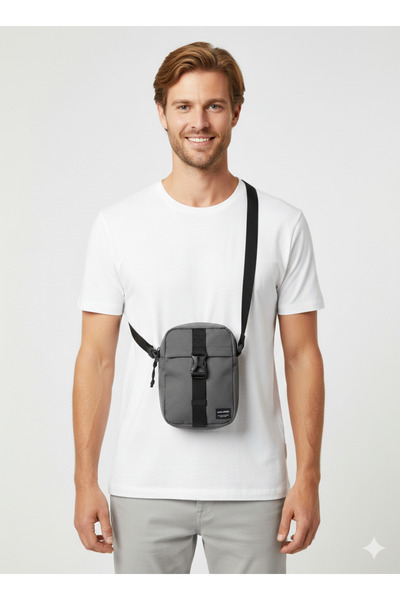 Jack & Jones Jacashford New Asphalt Gray Small Cross Shoulder Bag12233477