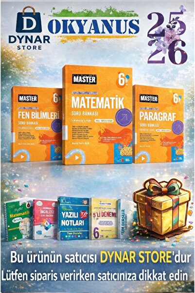 Okyanus Yayınları 6. Sınıf Master Matematik Fen Bilimleri ve Paragraf Soru Ba...