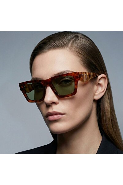 Prada Kadın güneş gözlüğü a06 11p-60c 50-21, Asetat, Yeşil Cam