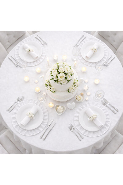 ŞAH TEXTILE DESIGN Kenar kabartmalı papatya desen fırfirlı beyaz amerikan ser...