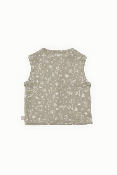 Boumini سترة أطفال مزدوجة الجوانب بنقشة زهور الربيع باللون الكاكي