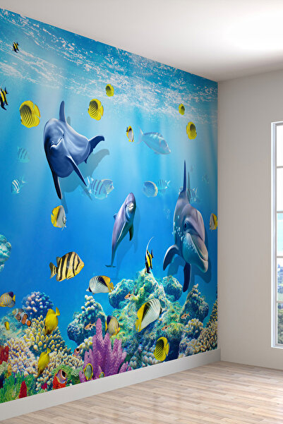 dreamwall Denizaltı Balıklar Desenli Isı Ve Ses Yalıtımlı Sağlıklı Tekstil Du...