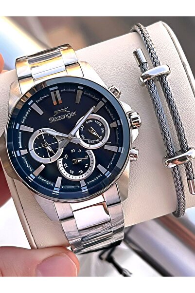 Slazenger Steel Cord with Italian Bracelet Gift, Internal Functions Active, 1...