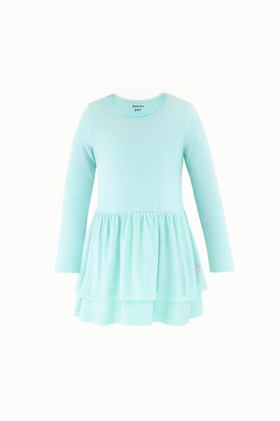 Boumini فستان بناتي بطبقات منتفخة باللون النعناعي