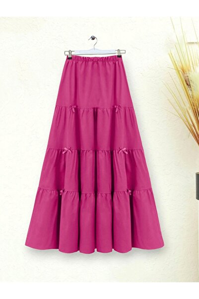 HİJABAYA Ribbon Detailed Skirt with Elastic Waist