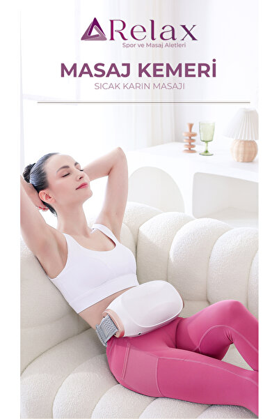 Relax Şarjlı Isıtmalı Shiatsu Beyaz Ayarlanabilir Karın Bel Bacak Masaj Kemeri