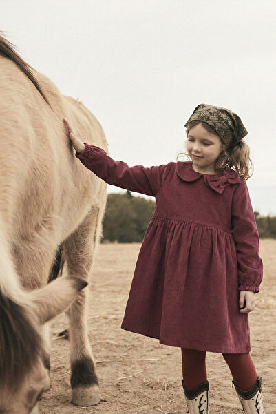 Cigit Rochie din catifea 1-8 ani Prune