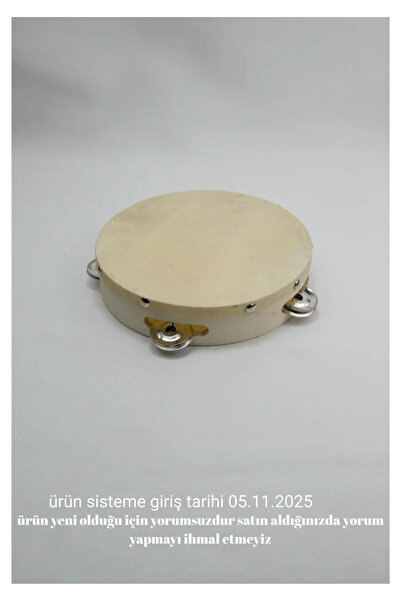 BURDANEVE Deri Tef 22 Cm 6 Zilli Kına Tefi Oyun Defi