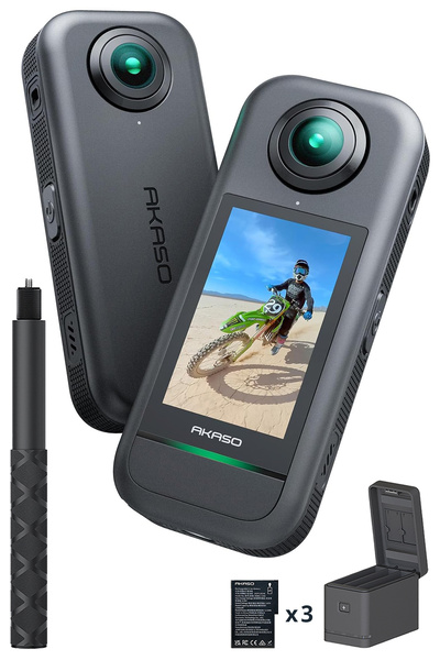 AKASO 360 Creator Combo Aksiyon Kamera 5.7K 360° Video, 72MP 360° Fotoğraf, G...