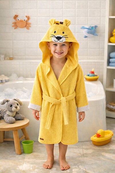 ELY PARKER روب حمام للأطفال من القطن بنسبة 100% ماص للماء للأطفال البنات والأ...