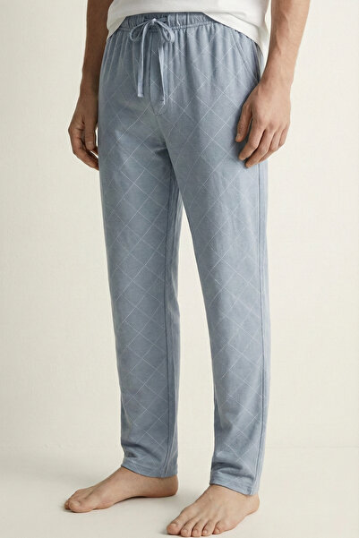 Elemge Pantaloni de pijama pentru bărbați din modal și elastan, cu model în c...