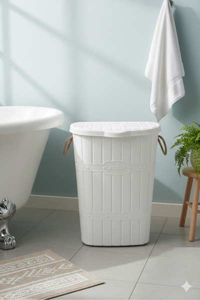 Citim Bambu Halatlı Kirli Çamaşır Sepeti 60 Litre