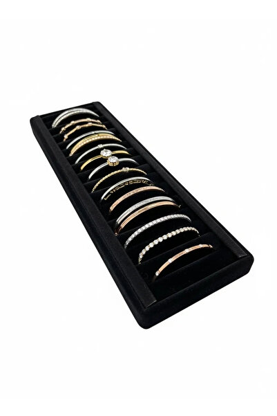 MeGass Dekor Yerli Üretim Süet Kaplama Siyah Renk Sosisli 35/11 Cm Bileklik K...