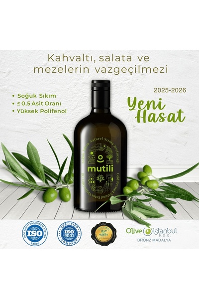 Mutili Soğuk Sıkım Mut Zeytinyağı 500 ml - Yeni Sezon Mut Zeytinyağı Filtresiz