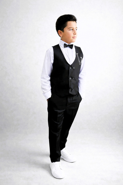 HAYTA Çocuk Yelek Takim Gömlekli Set 0-1yaş - 14yaş Siyah