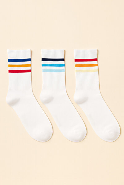Katia&Bony Ανδρικές κάλτσες με πολύχρωμες ρίγες 3 τεμαχίων