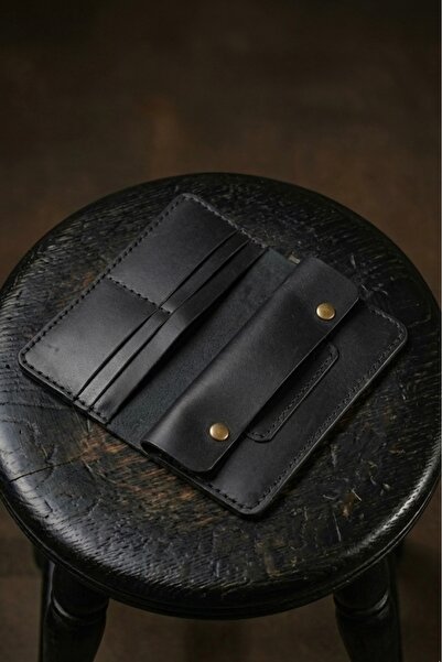 Elvis Store Genuine Real Leather Wallet Card Holder with Phone Compartment
