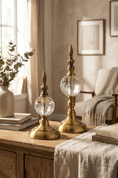 AbajurAksesuar Burcu Bronz Kristal Aksesuar