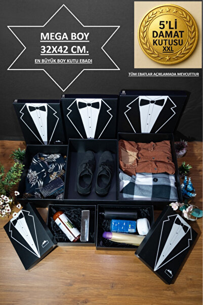 SİMGE KUTU Büyük Boy Xxl-5 - Söz Nişan Bohça Kutusu - Damat Bohça Kutusu - Çe...