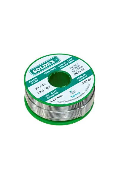 Soldex 1.20 mm 200 g Kurşunsuz Lehim Teli (%99,3 Sn / %0,7 Cu)