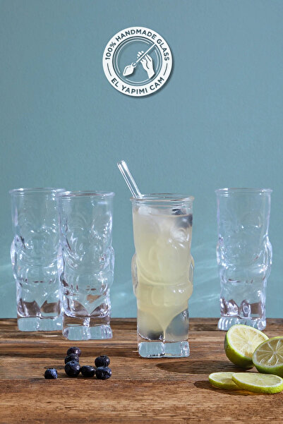 Glamis مجموعة أكواب كوكتيل زجاجية مصنوعة يدويًا من Selen Concept Tropical Mod...